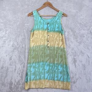Blue Ginger Island Short Dress Size XS Button Front Ombre Rayon Resort Coastal
